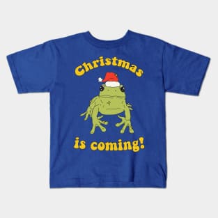 Christmas Frog in Christmas Hat ♥ Christmas Is Coming ♥ Kids T-Shirt